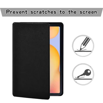 Tablet Case for Samsung Galaxy Tab S6 Lite 10.4 SM-P610/P615 Balto Marmuro Abėcėlę Modelis PU Odos Stovėti Padengti Atveju