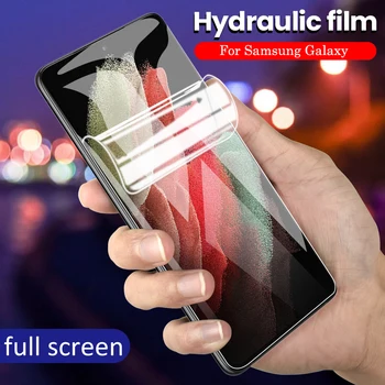 3 1. Apsauginė Minkšta Plėvelė Samsung Galaxy S21 Ultra Plus Hidrogelio Filmas 