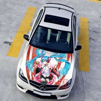 HD Rašalinis Gaubtu Vinilo Lipdukai Žaidimas Anime Itasha Variklio Dangtis, Grafiti, Lipdukai, Lipdukas Ant Automobilio Auto Priedai