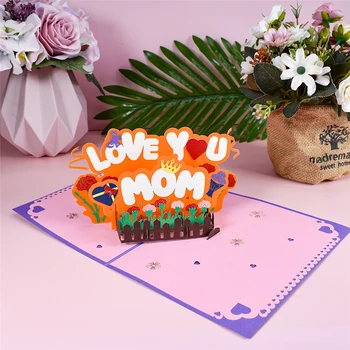 10 Pak Motinos Diena Kortelė Pop-Up Gimtadienio Kortelė Mama 3D Atvirukai su Voką iš Dukra